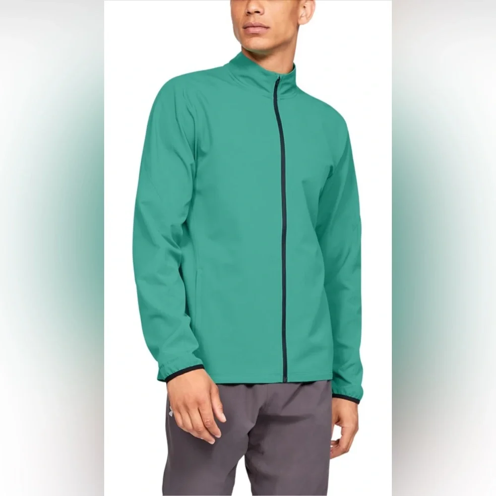 EUC Men’s Under Armour Green Storm Out and Back Stretch Woven Jacket Size XXL - Picture 3 of 14